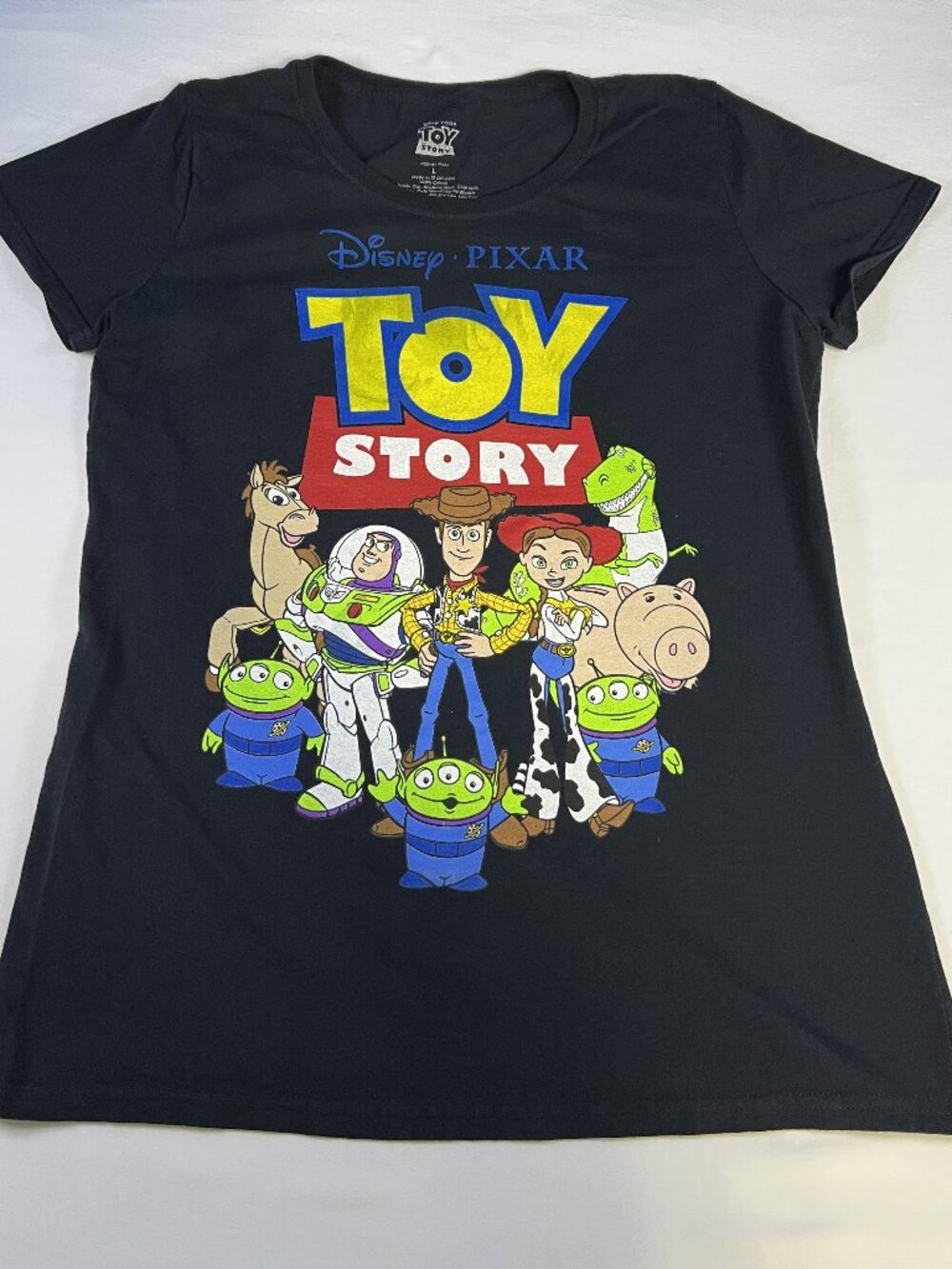 Toy Story Women’s Black T-Shirt Size Large